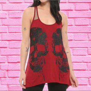 Burgundy Shark Bite Skull Tank